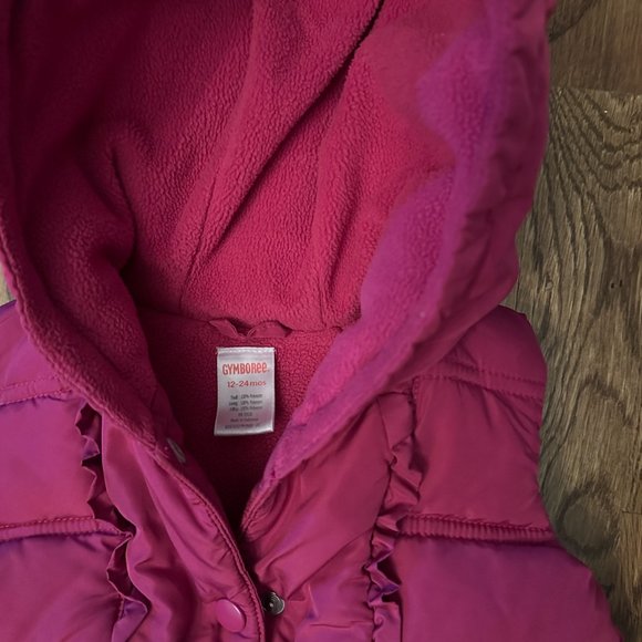 Gymboree pink puffer vest for girls size 12/24 months - Picture 2 of 3